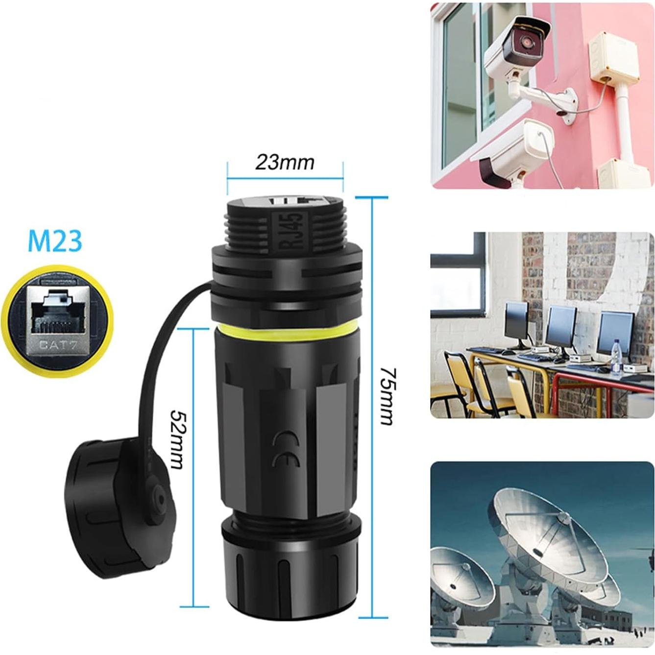 Conector RJ45 impermeable Cat7 ANMBEST 10Gbps 2PCS IP68