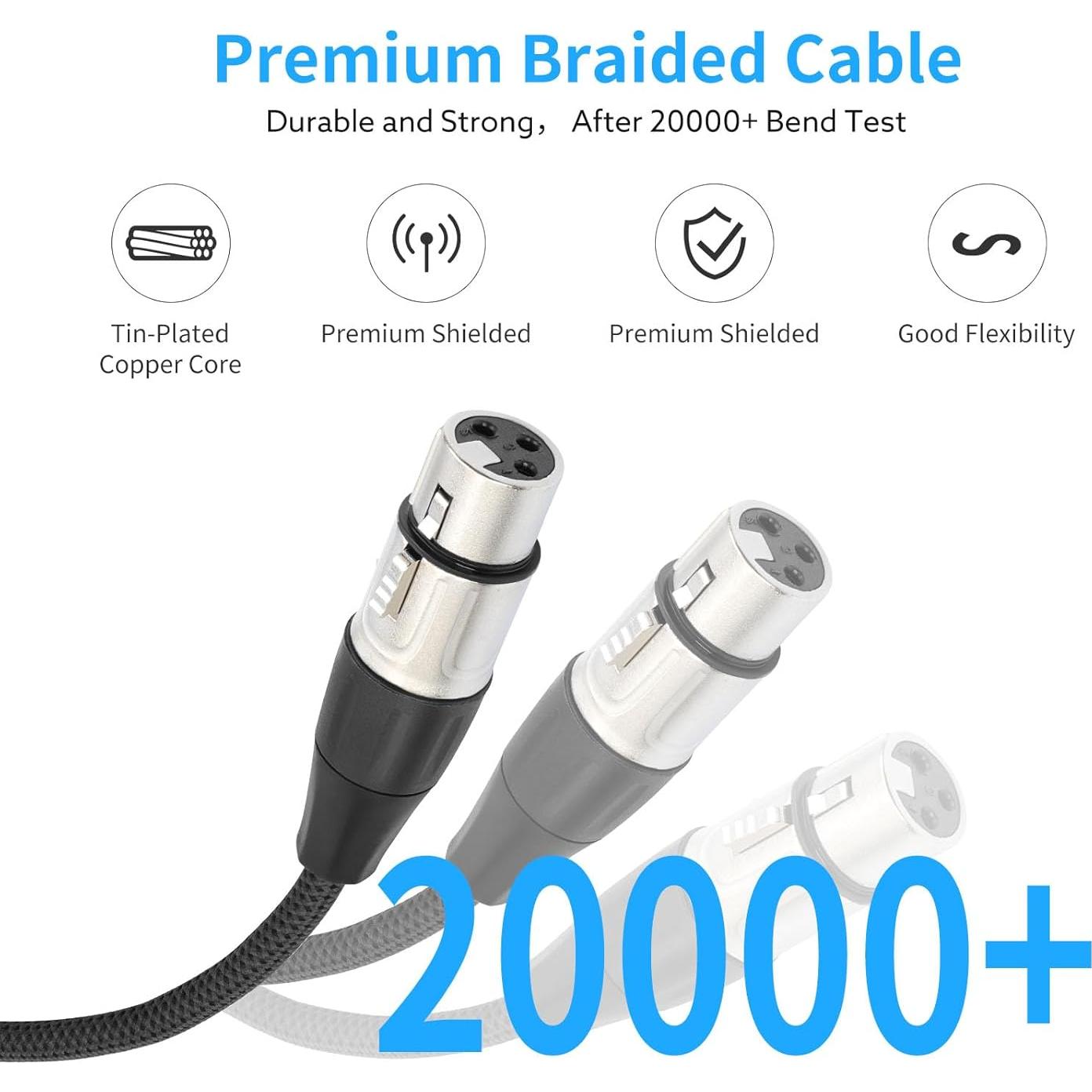 Cable Divisor XLR Devinal 2 Femenino a 1 Masculino 0.61 m