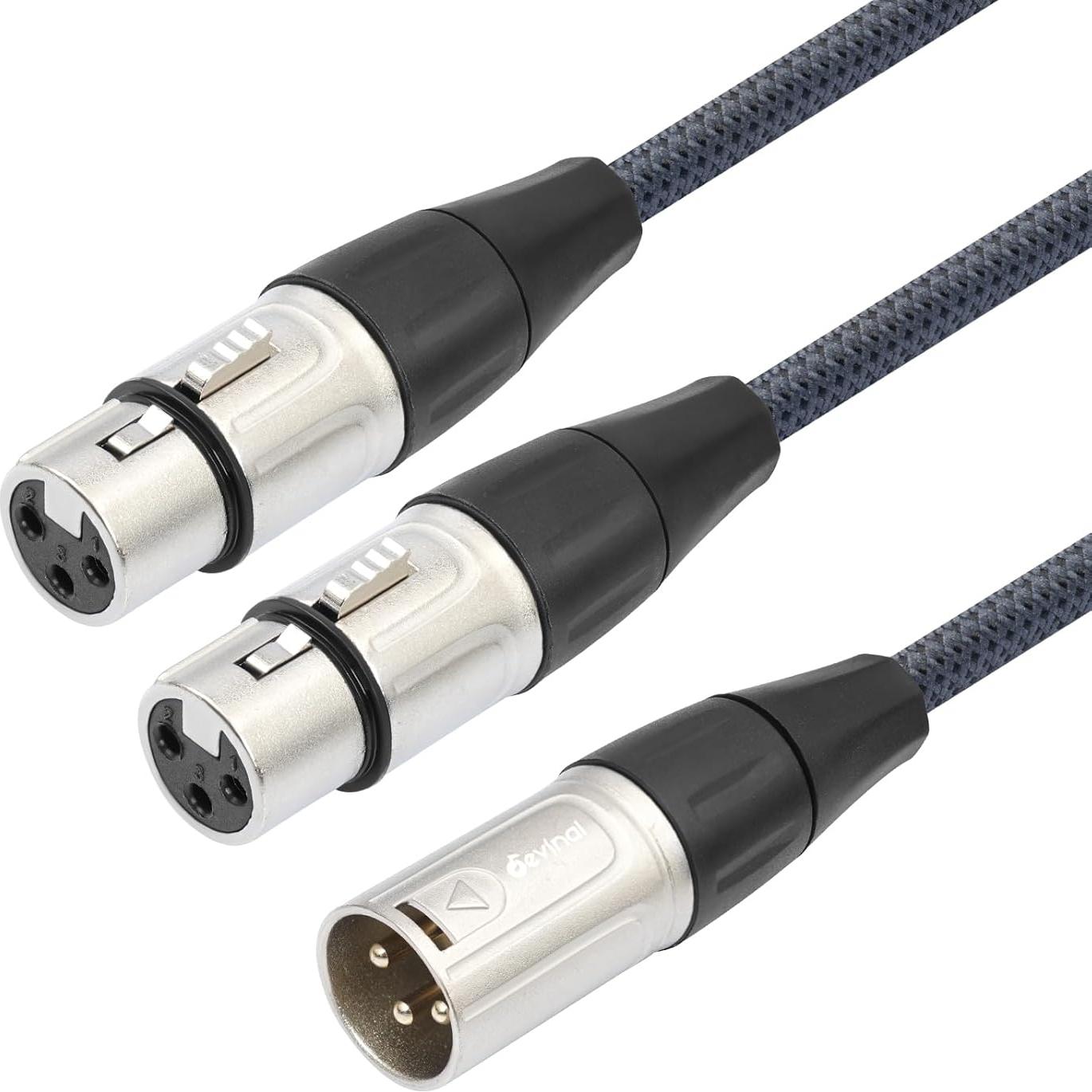 Cable Divisor XLR Devinal 2 Femenino a 1 Masculino 0.61 m