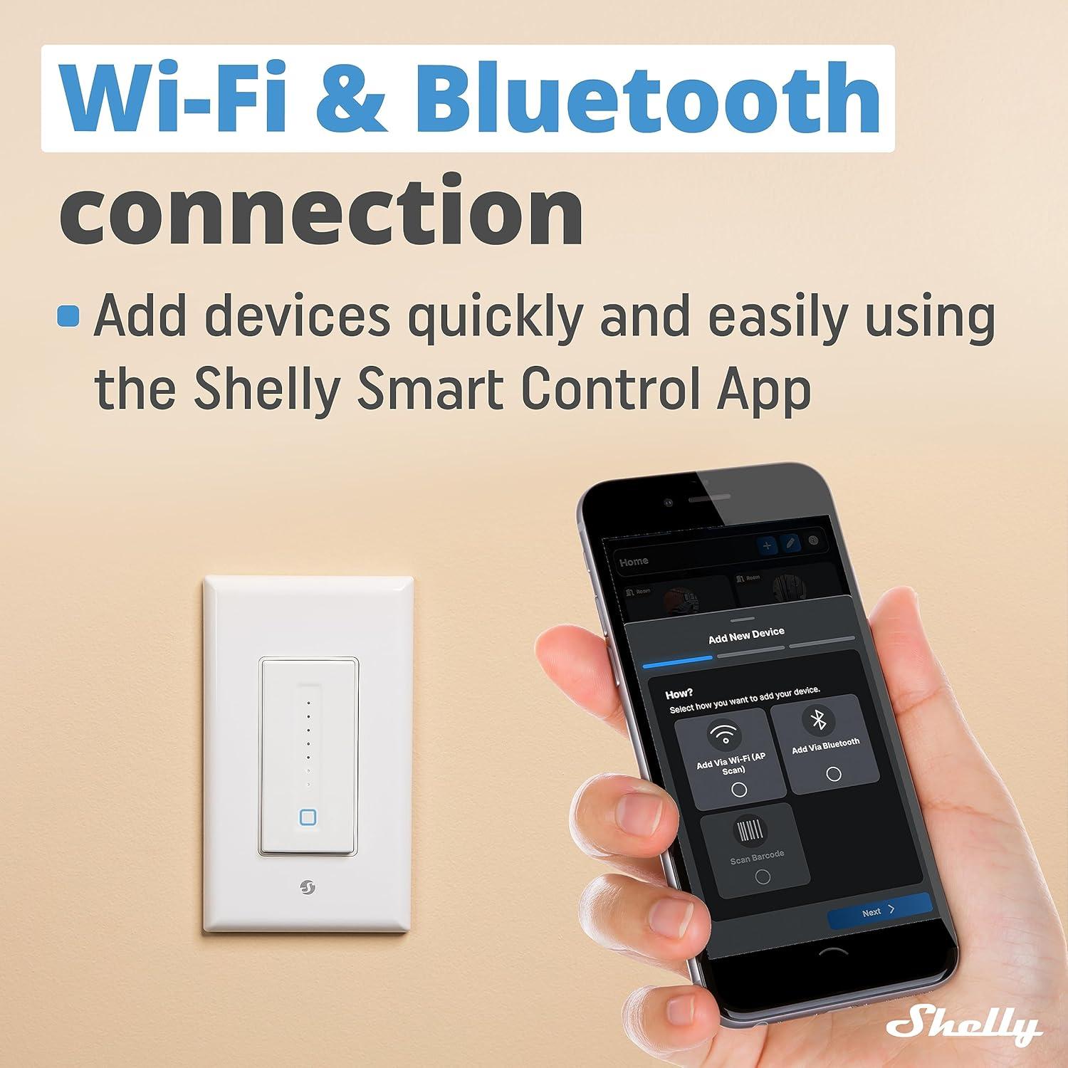 Dimmer de Pared Shelly Plus WiFi | Control Inteligente de Luz