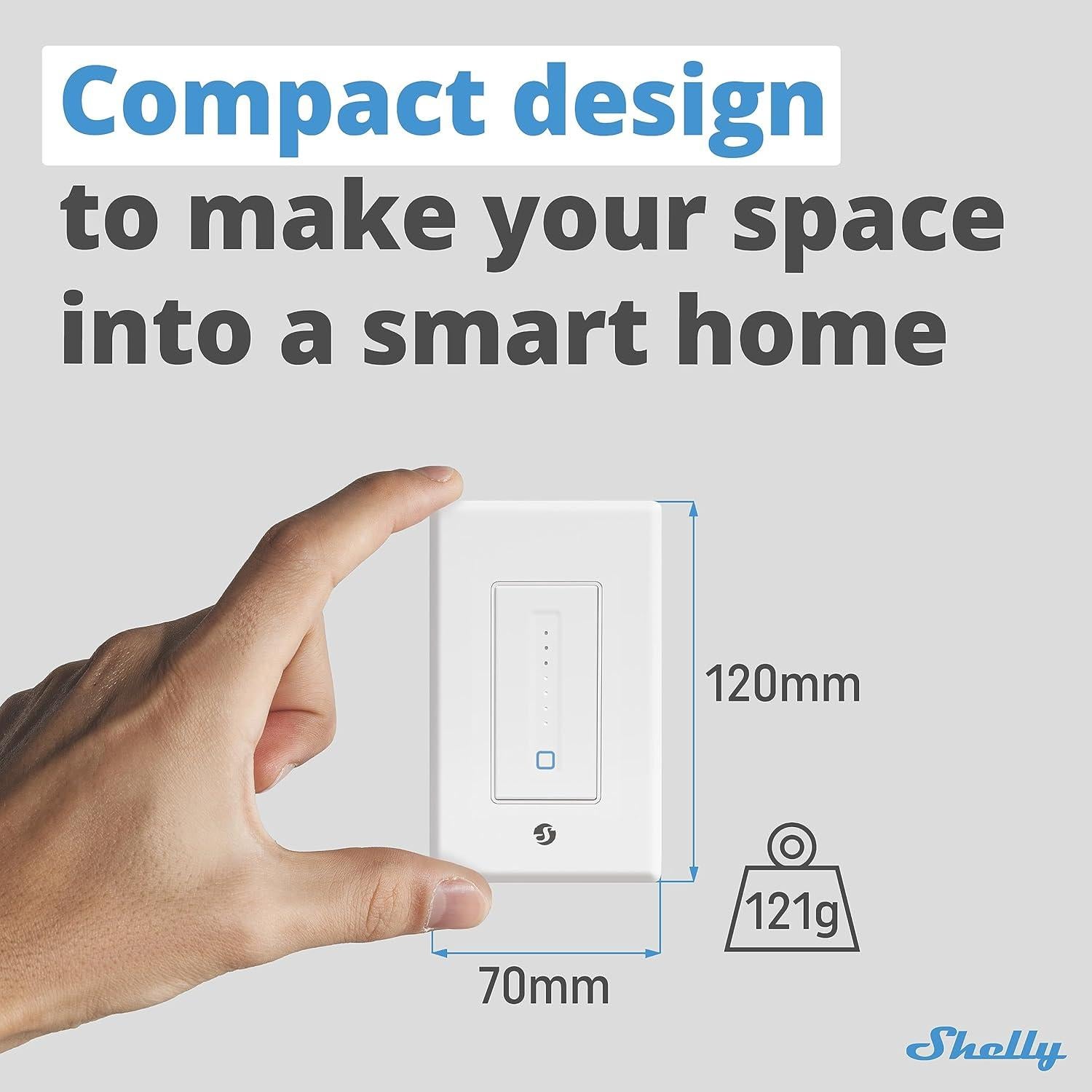 Dimmer de Pared Shelly Plus WiFi | Control Inteligente de Luz