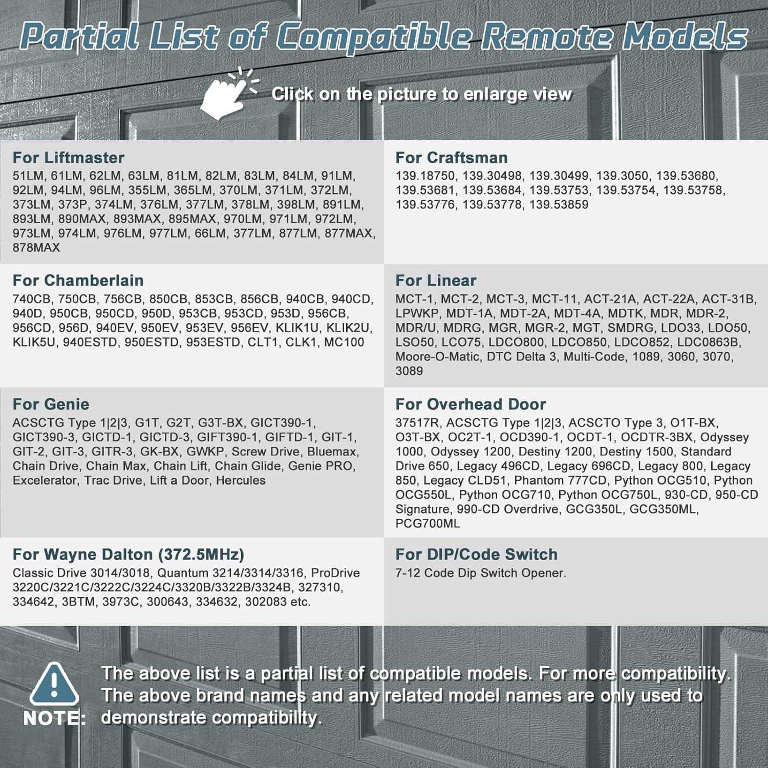Teclado Inalámbrico Universal para Garaje Thonf Rectangular