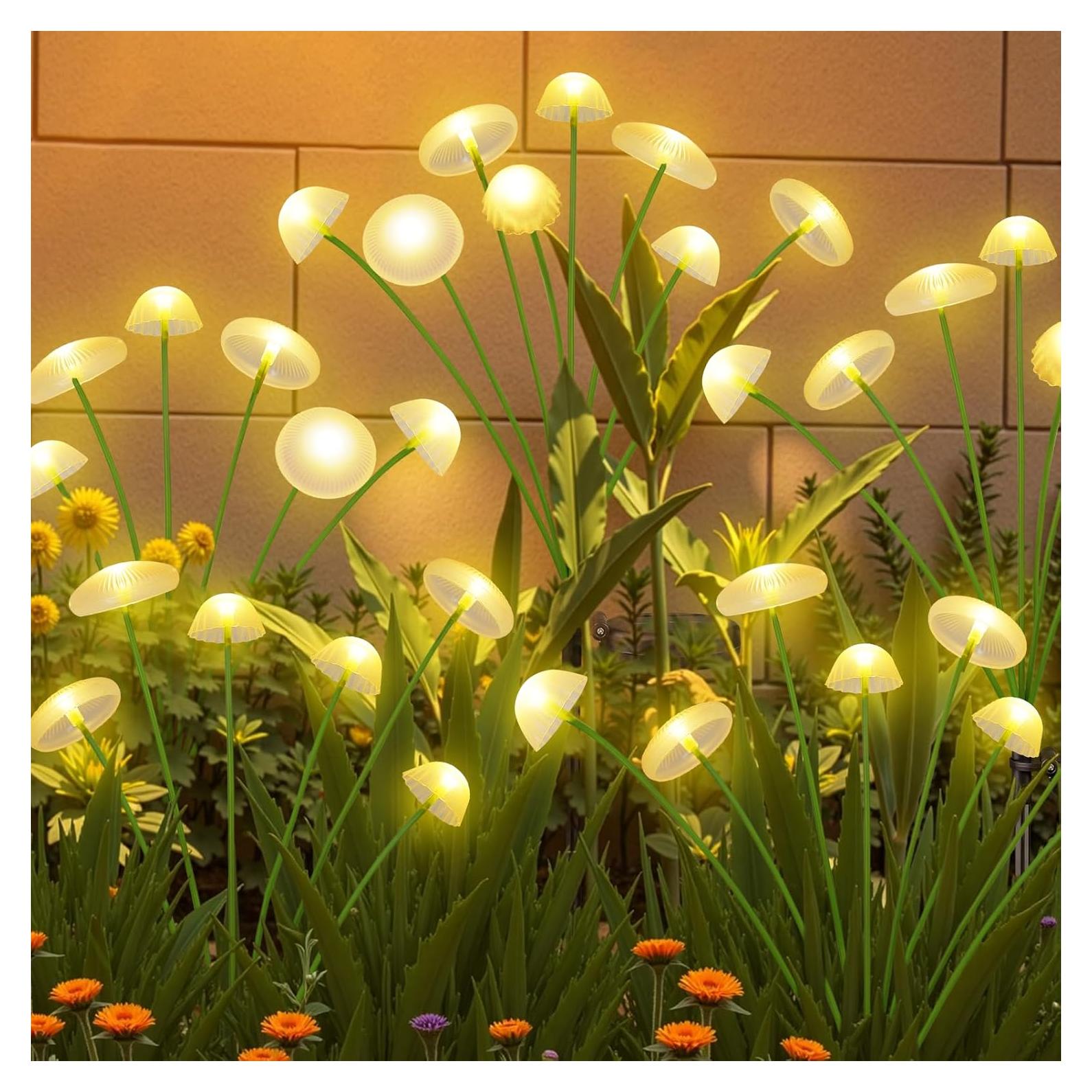 2PK Luces Solares en Forma de Hongo Yuhuayang IP65 8 LED