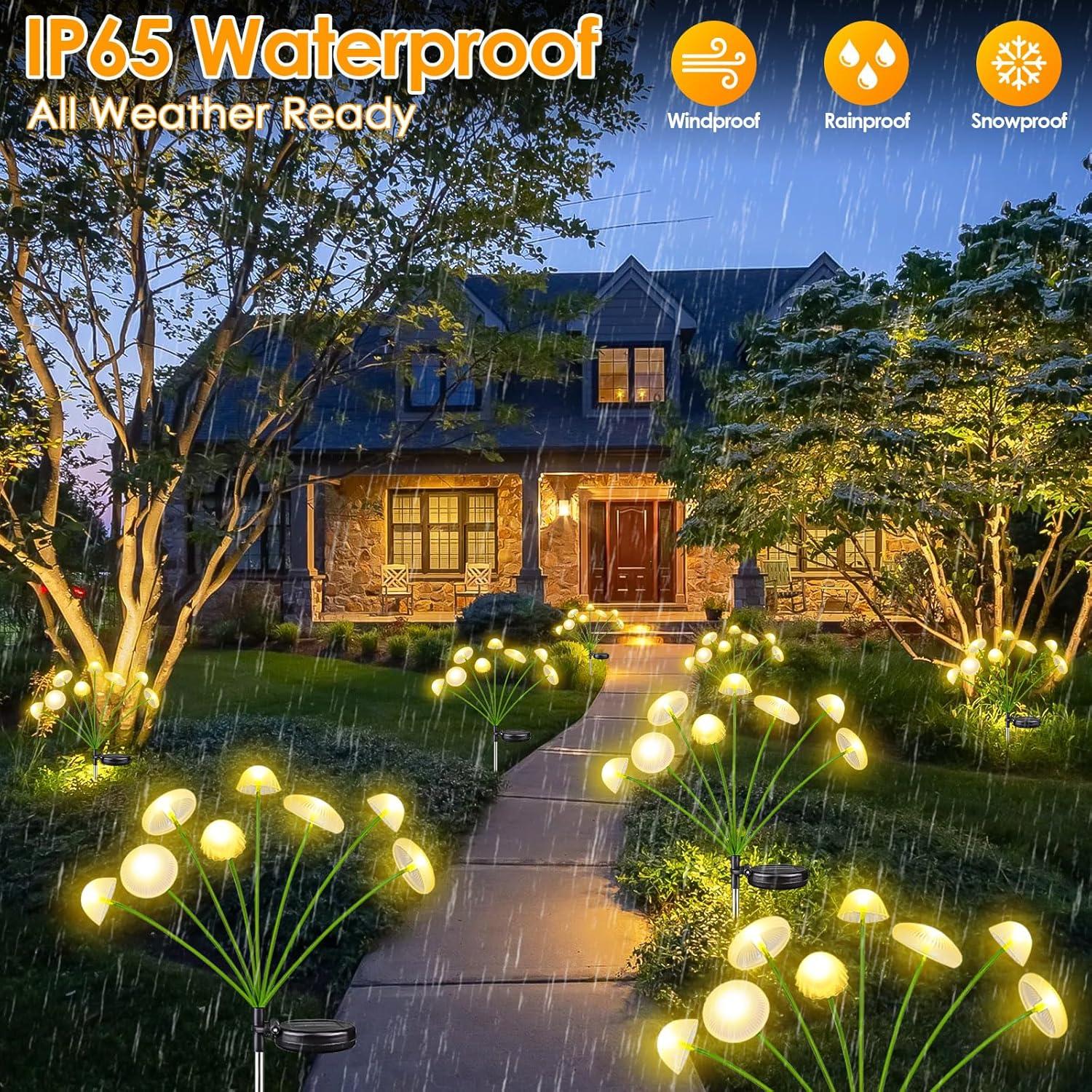 2PK Luces Solares en Forma de Hongo Yuhuayang IP65 8 LED