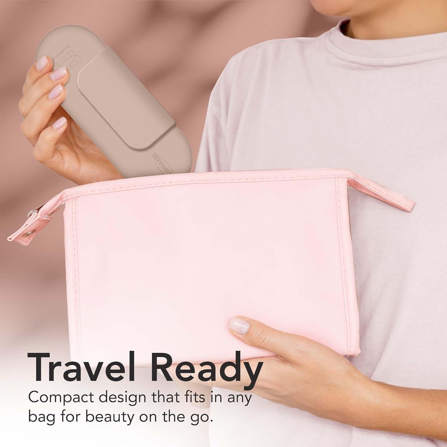 Porta Pinceles de Maquillaje Nirvomy Nuez, Silicona Resistente