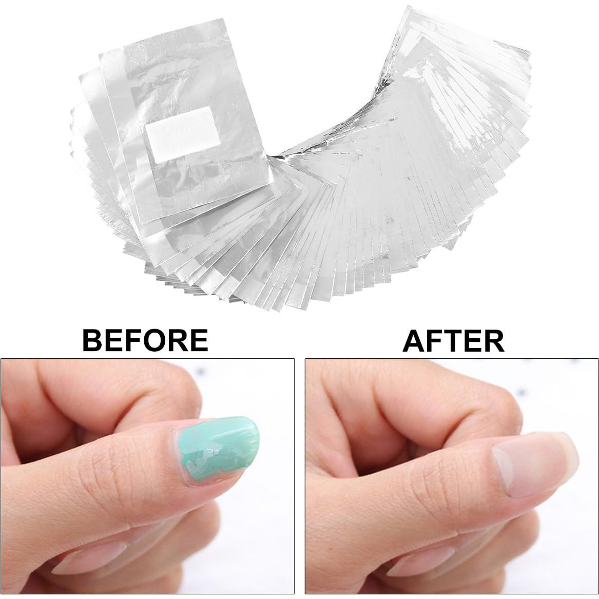 Envolturas de quitaesmalte OKYMOTOR 500 piezas papel aluminio