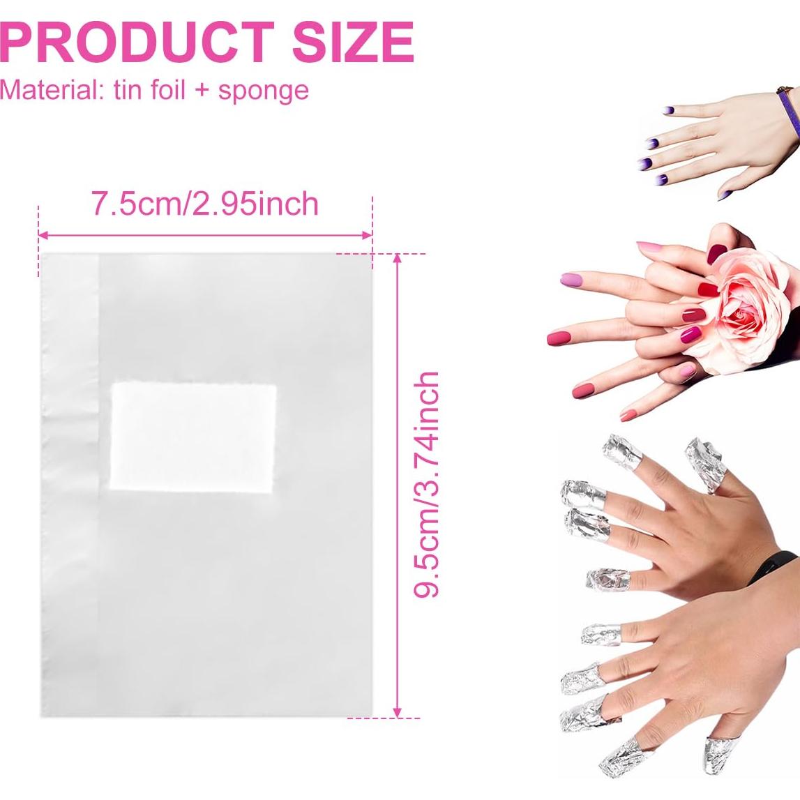 Envolturas de quitaesmalte OKYMOTOR 500 piezas papel aluminio