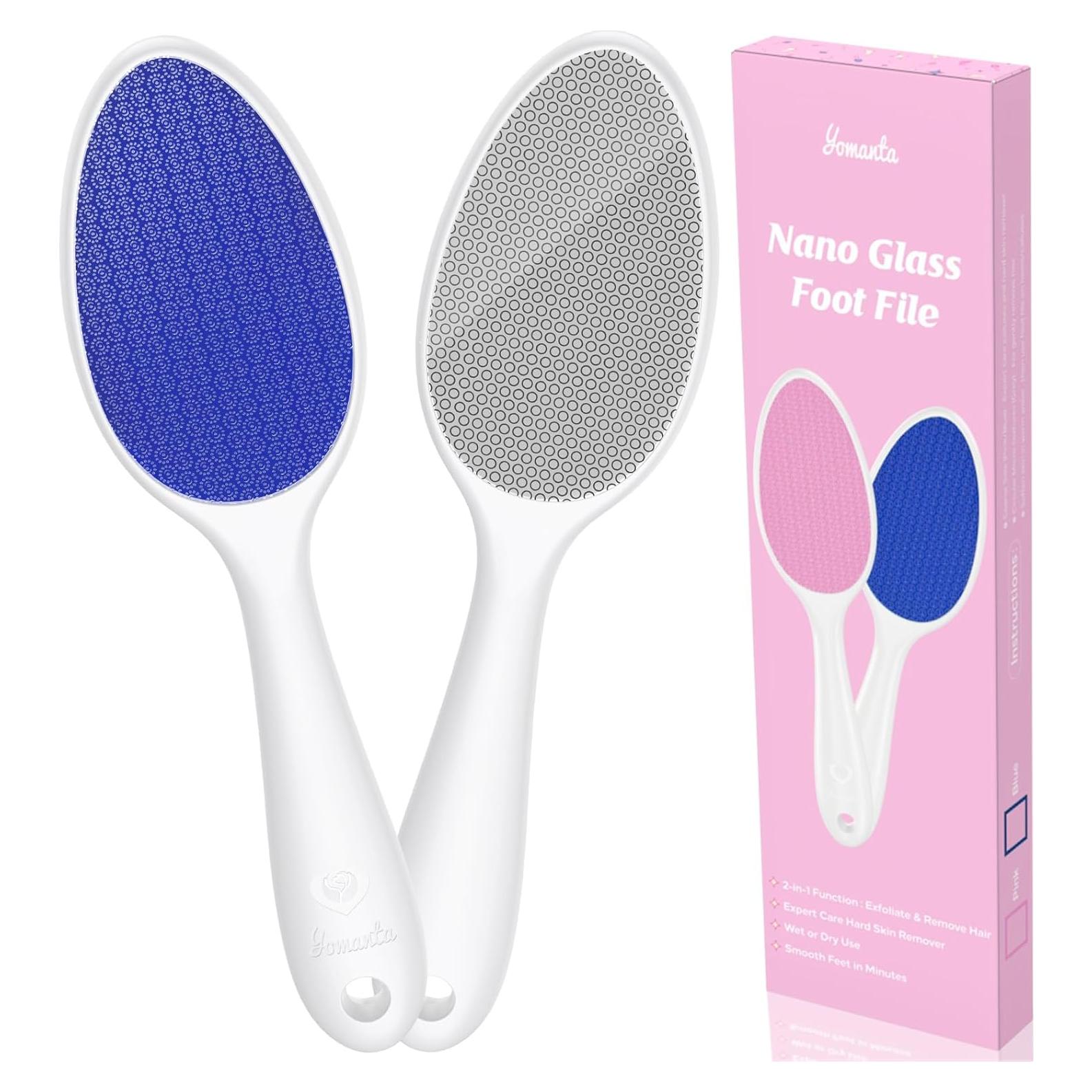 Lima de vidrio nano para pies Yomanta 2 en 1 - Azul