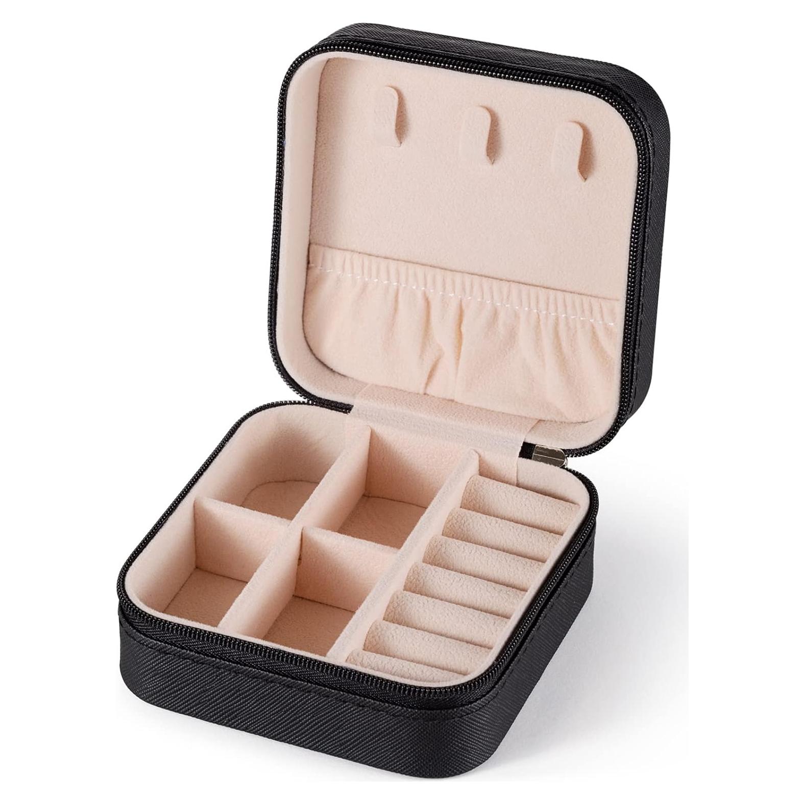 Estuche de Joyería de Viaje Pewmog - Negro, 10x10x5 cm