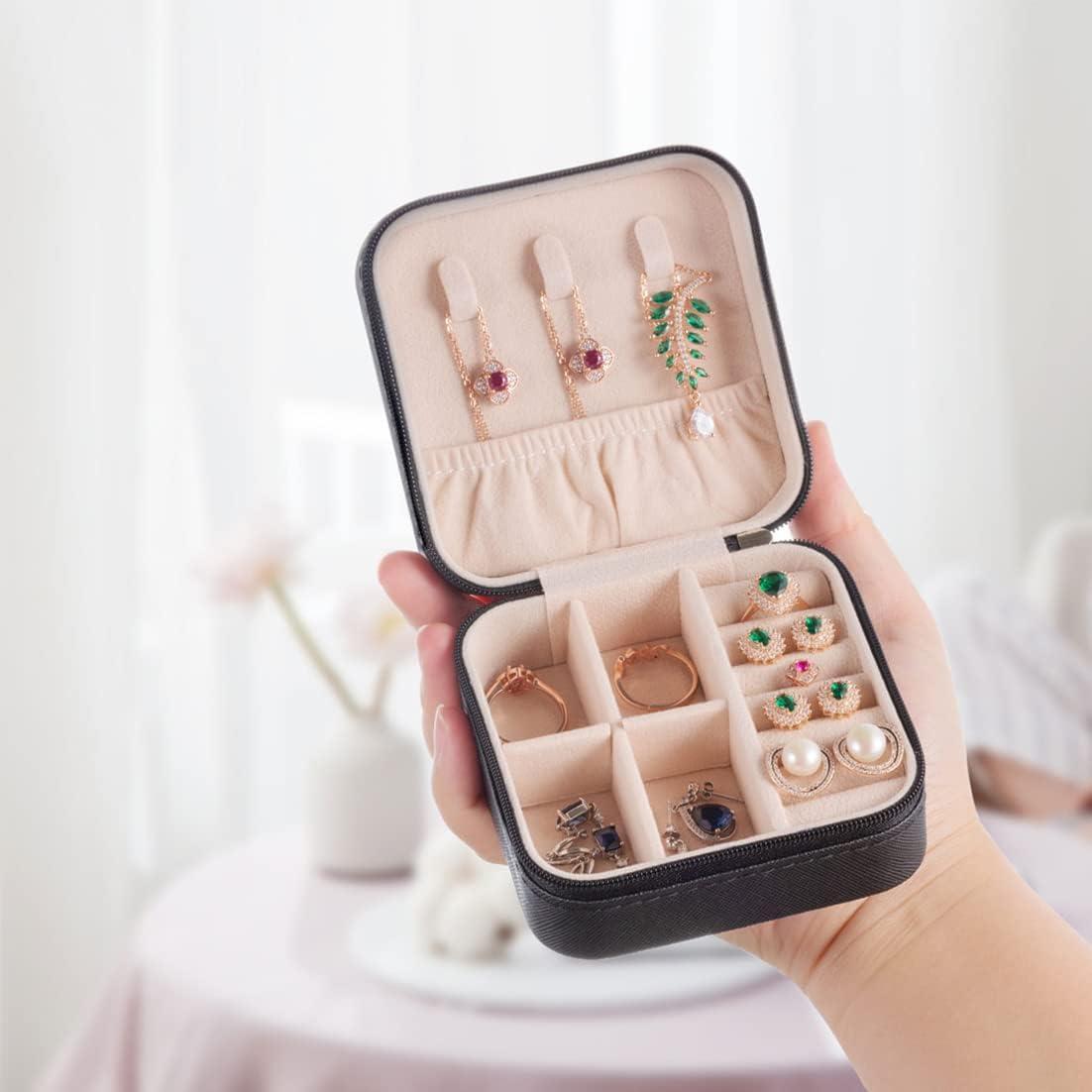 Estuche de Joyería de Viaje Pewmog - Negro, 10x10x5 cm