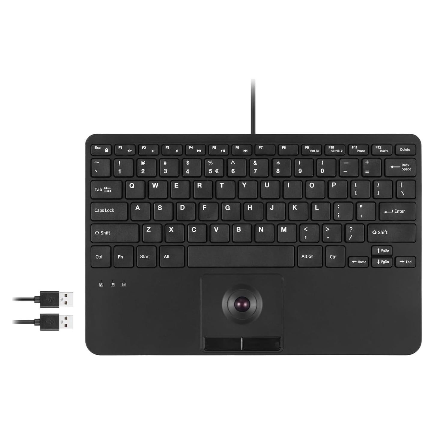 Teclado Mini USB Perixx PERIBOARD-526 con Trackball