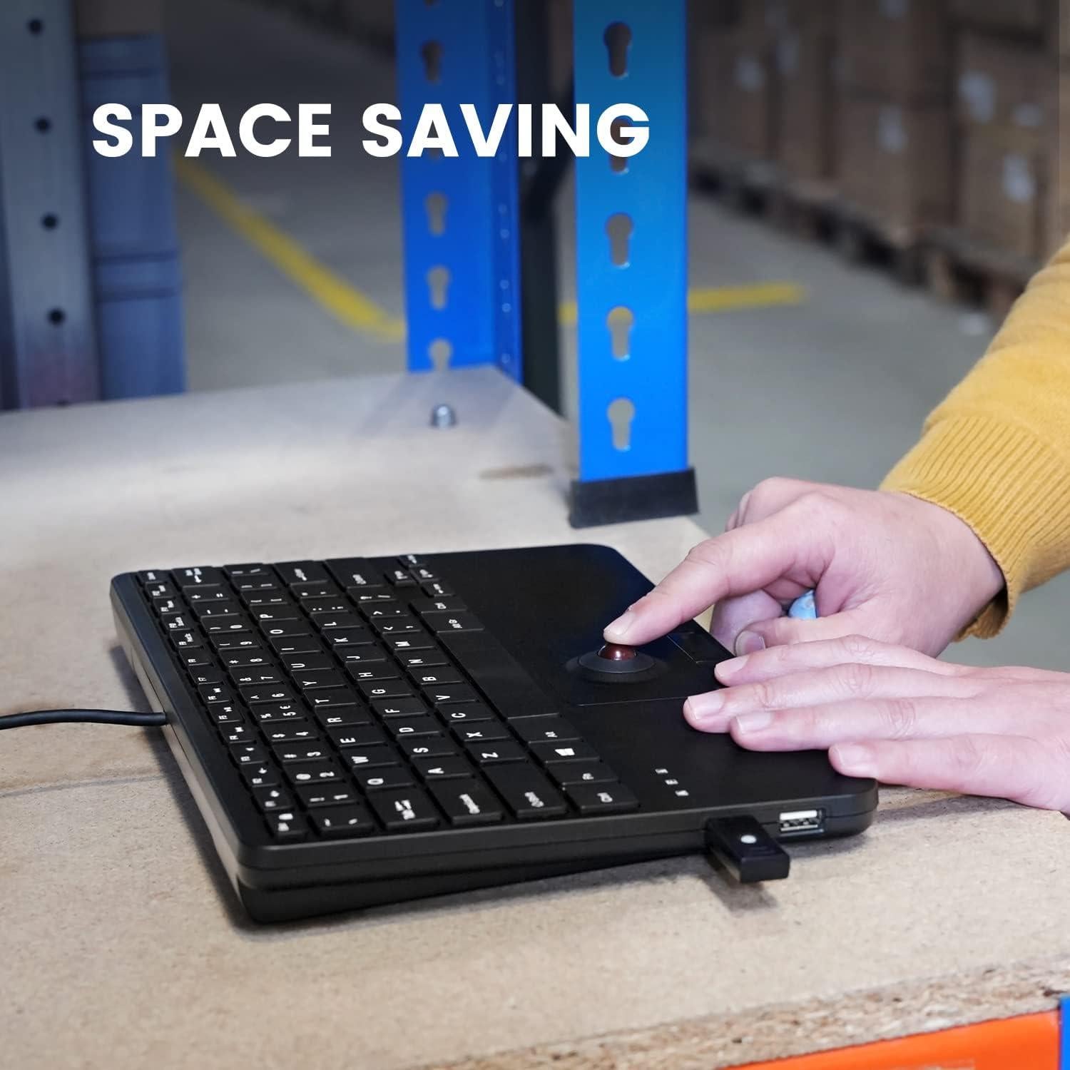 Teclado Mini USB Perixx PERIBOARD-526 con Trackball