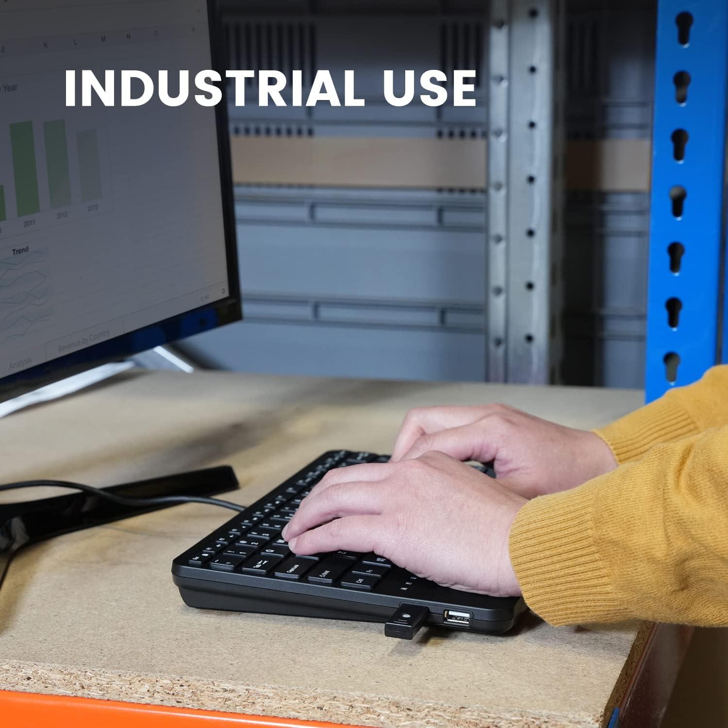 Teclado Mini USB Perixx PERIBOARD-526 con Trackball