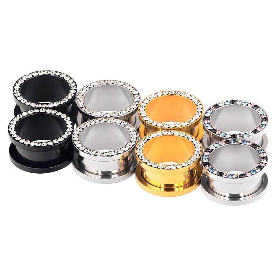 Stuppendux Estiradores de Orejas Acero Inoxidable 4 Pairs 0G-16mm