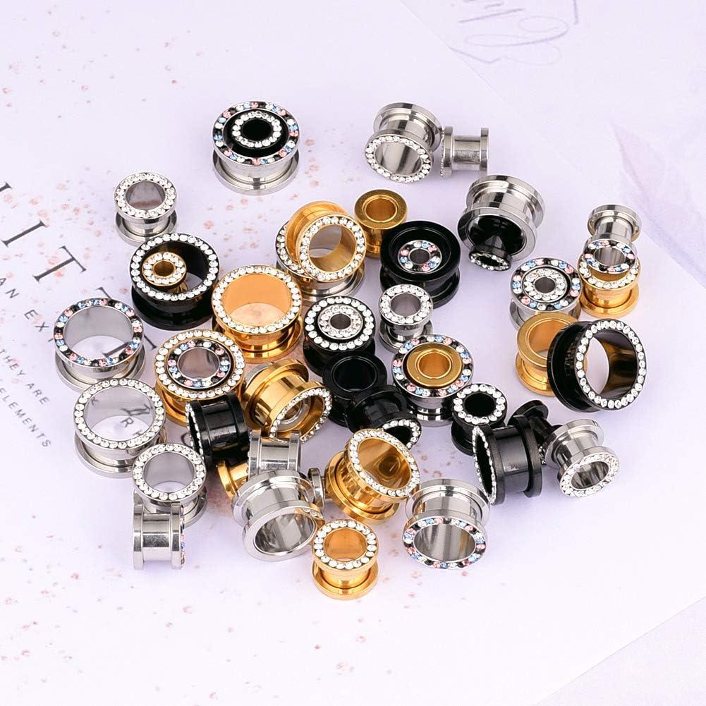 Stuppendux Estiradores de Orejas Acero Inoxidable 4 Pairs 0G-16mm