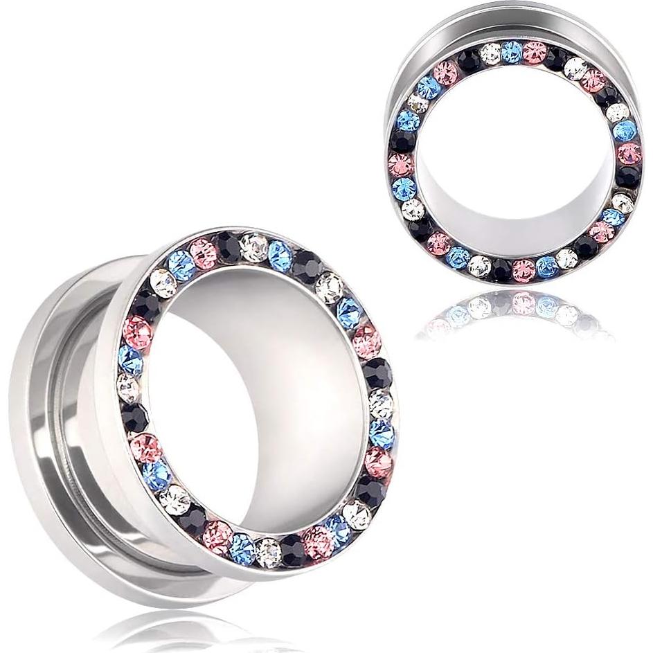 Stuppendux Estiradores de Orejas Acero Inoxidable 4 Pairs 0G-16mm