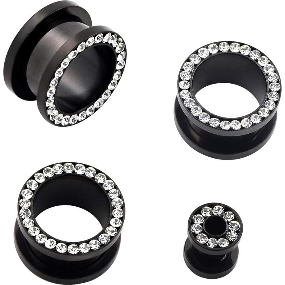 Stuppendux Estiradores de Orejas Acero Inoxidable 4 Pairs 0G-16mm