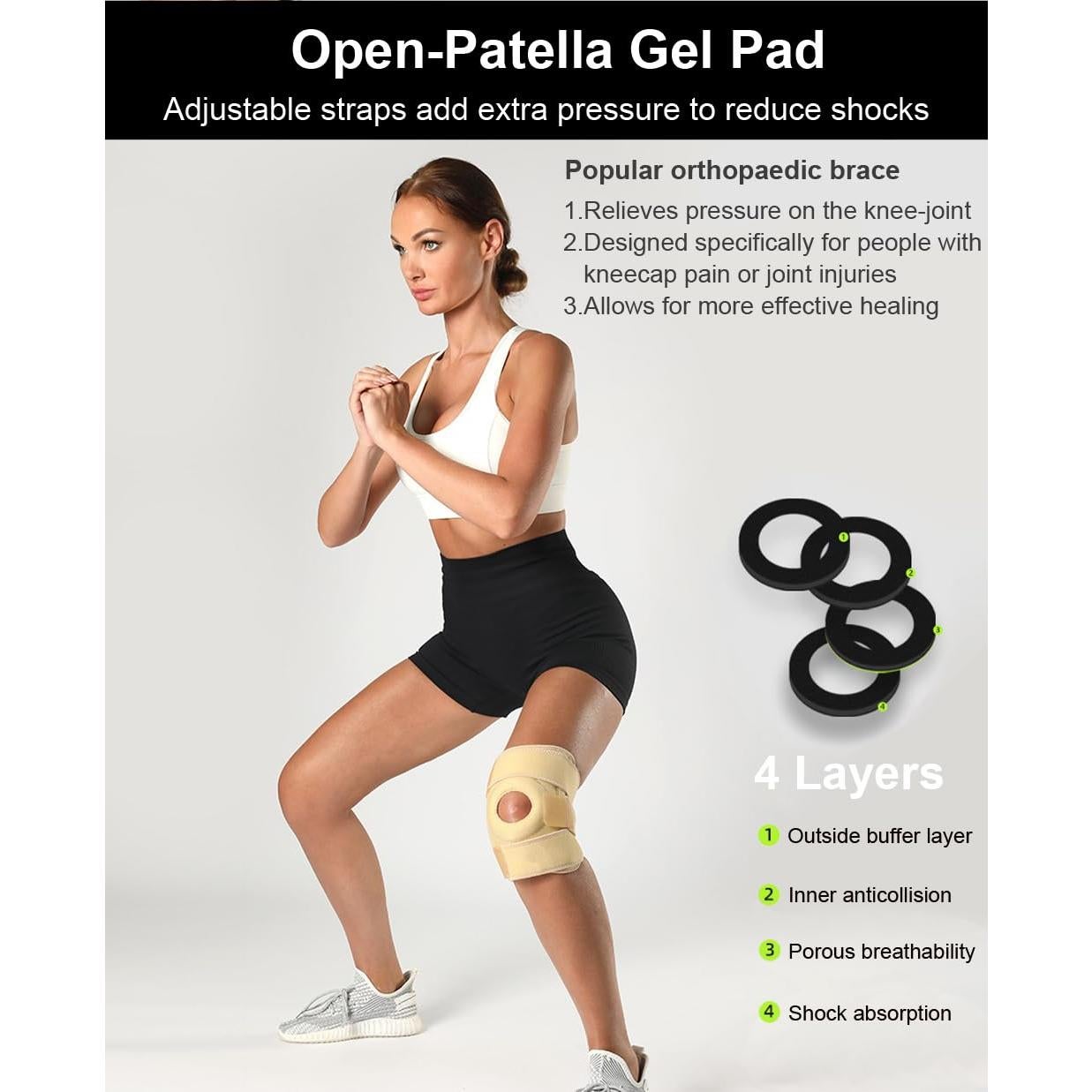 Freno de Rodilla SUJAYU Beige - Soporte para Dolor y Lesiones