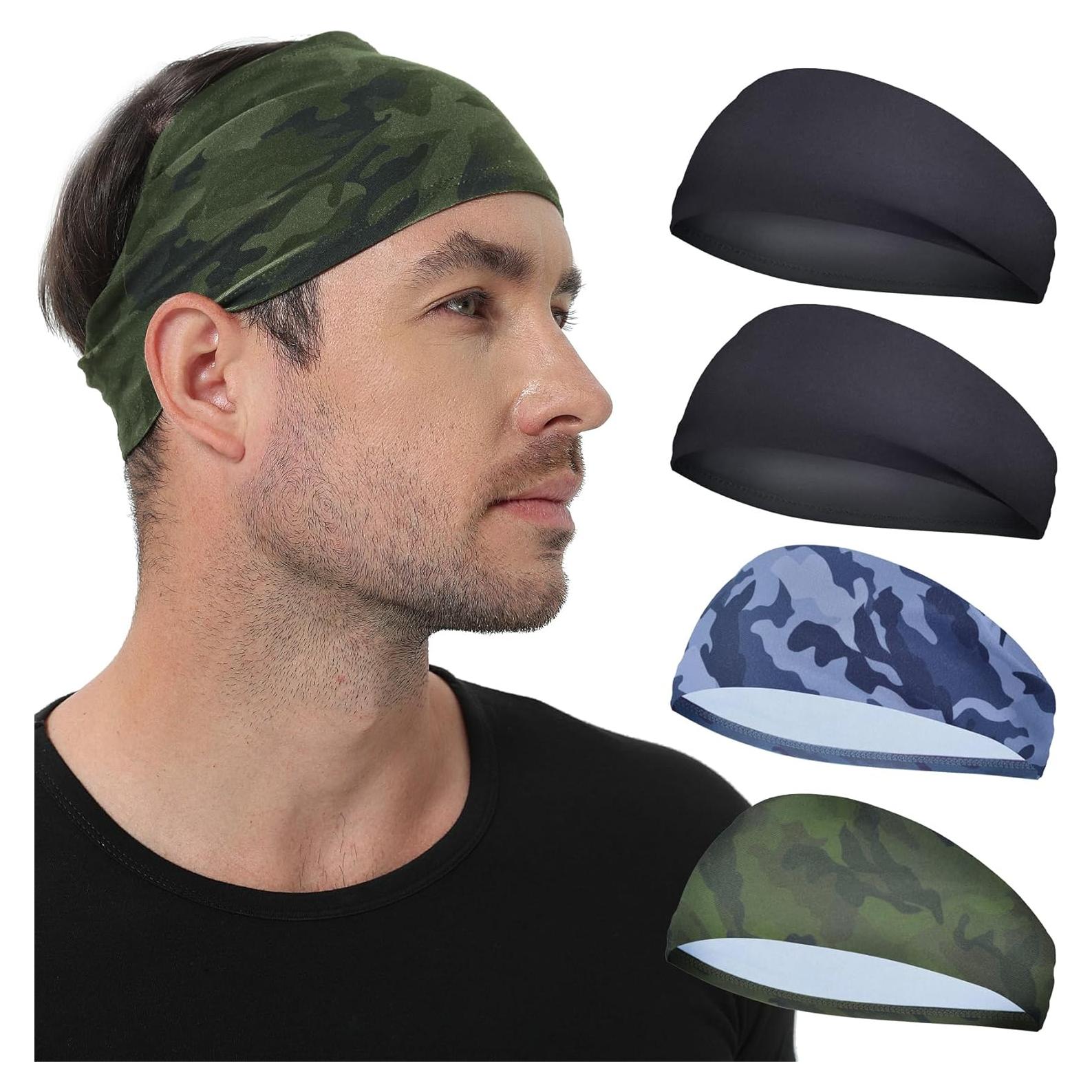 Cintas para la cabeza deportivas MARKEEP, 4 paquetes, absorción de sudor