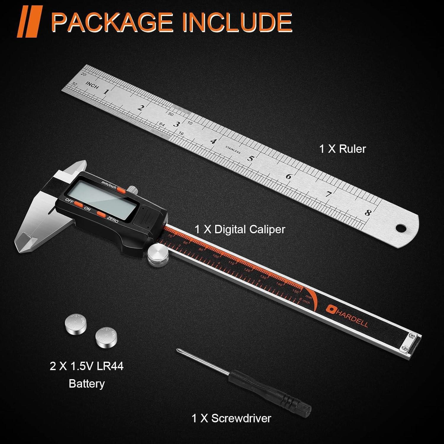 Calibre Digital HARDELL 15 cm con Pantalla LCD y Apagado Automático