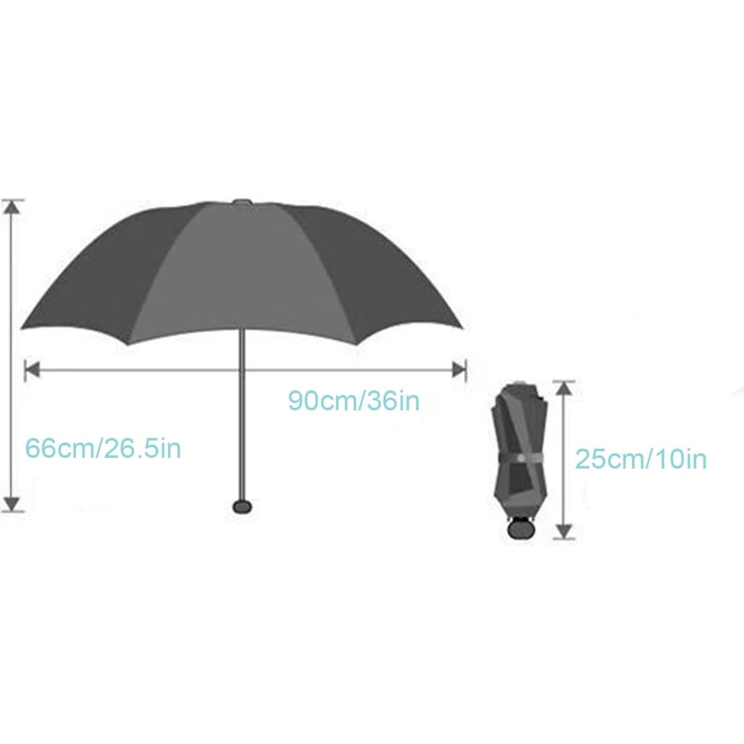Paraguas Plegable Anti-UV Shaqmars Bordado Vintage Azul 95x65cm