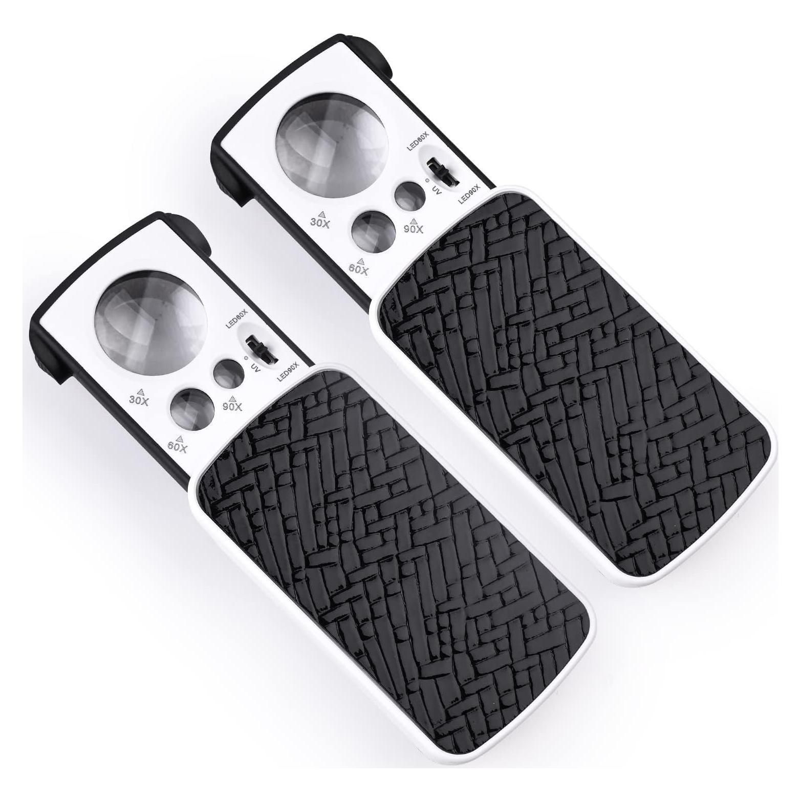 Lupa de Joyero Amoper 30X 60X 90X con Luz LED - Negro