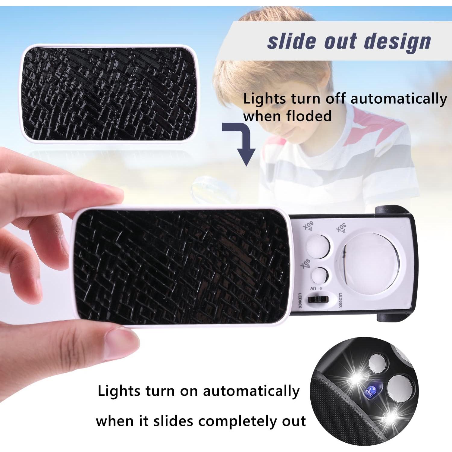 Lupa de Joyero Amoper 30X 60X 90X con Luz LED - Negro