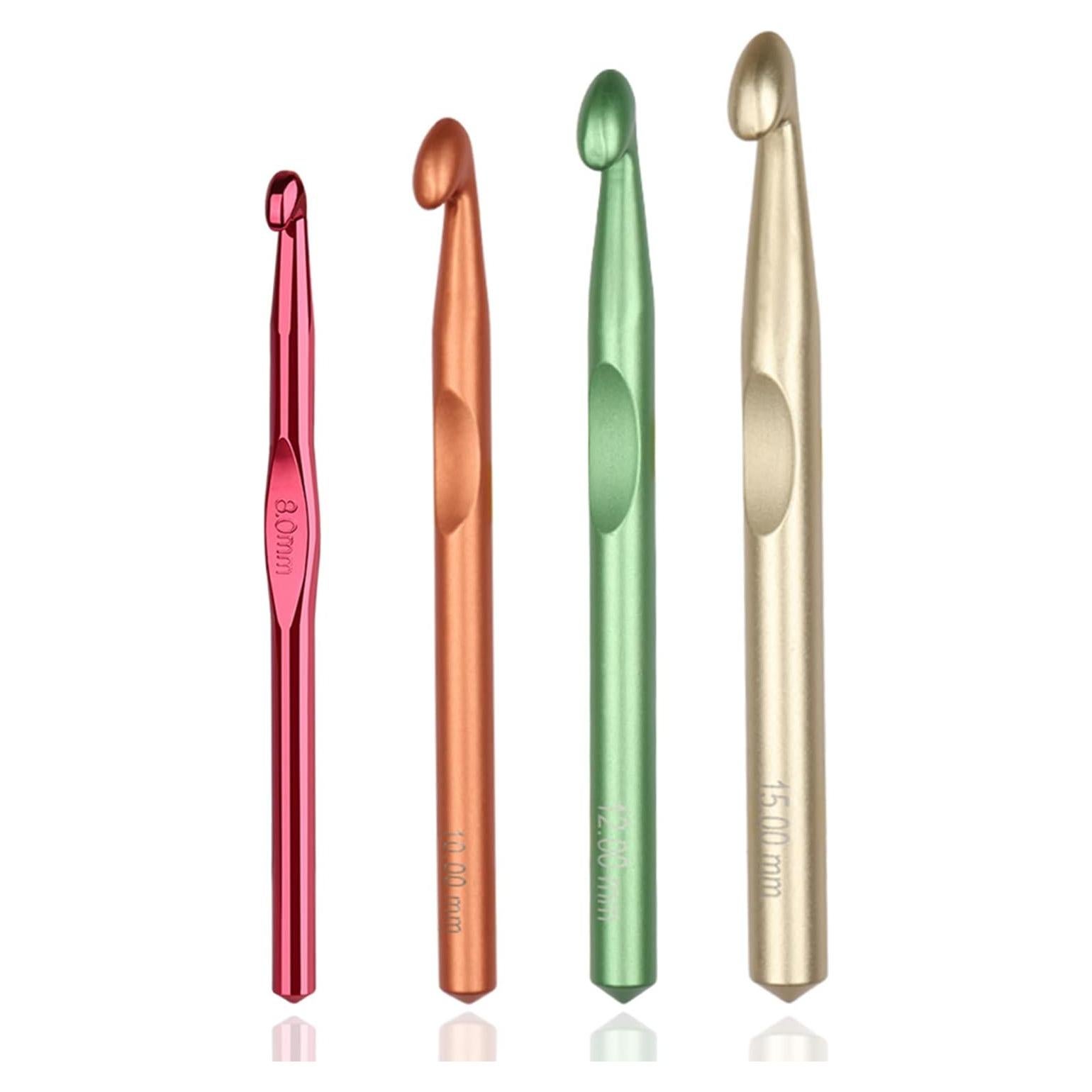 Juego de Agujas de Ganchillo QLRFFLJOY 4 pcs 8-15mm Aluminio