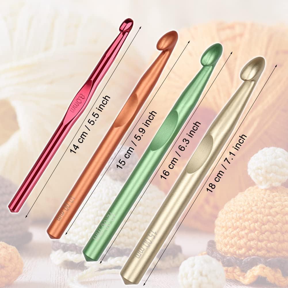 Juego de Agujas de Ganchillo QLRFFLJOY 4 pcs 8-15mm Aluminio