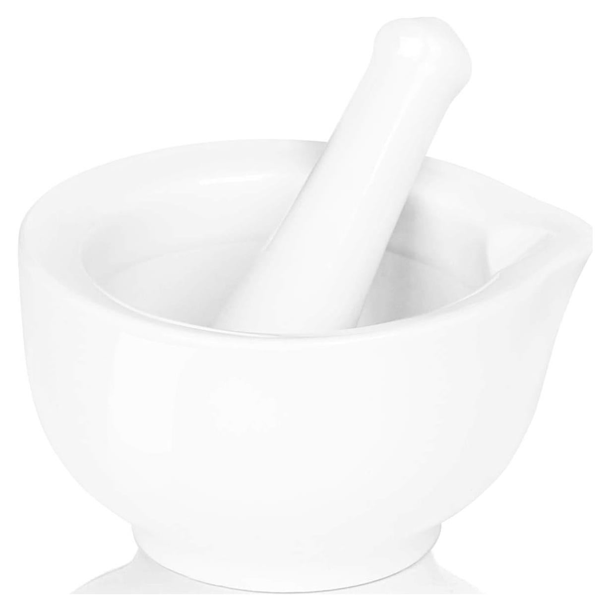 Mortero y Maja de Porcelana LEETOYI 8.4 cm Blanco