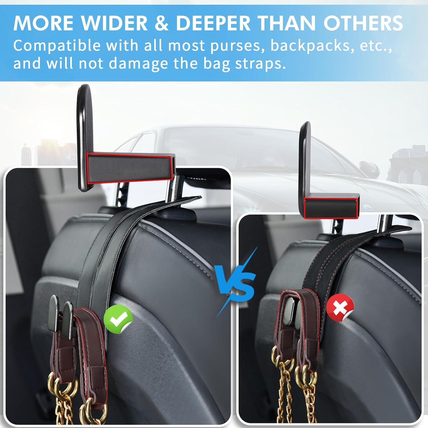 Ganchos para Reposacabezas LYOOLY - Organizador de Asiento Negro