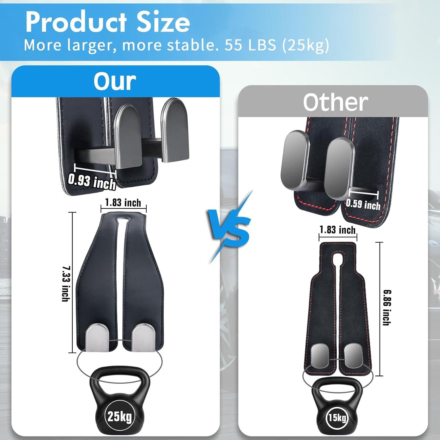 Ganchos para Reposacabezas LYOOLY - Organizador de Asiento Negro