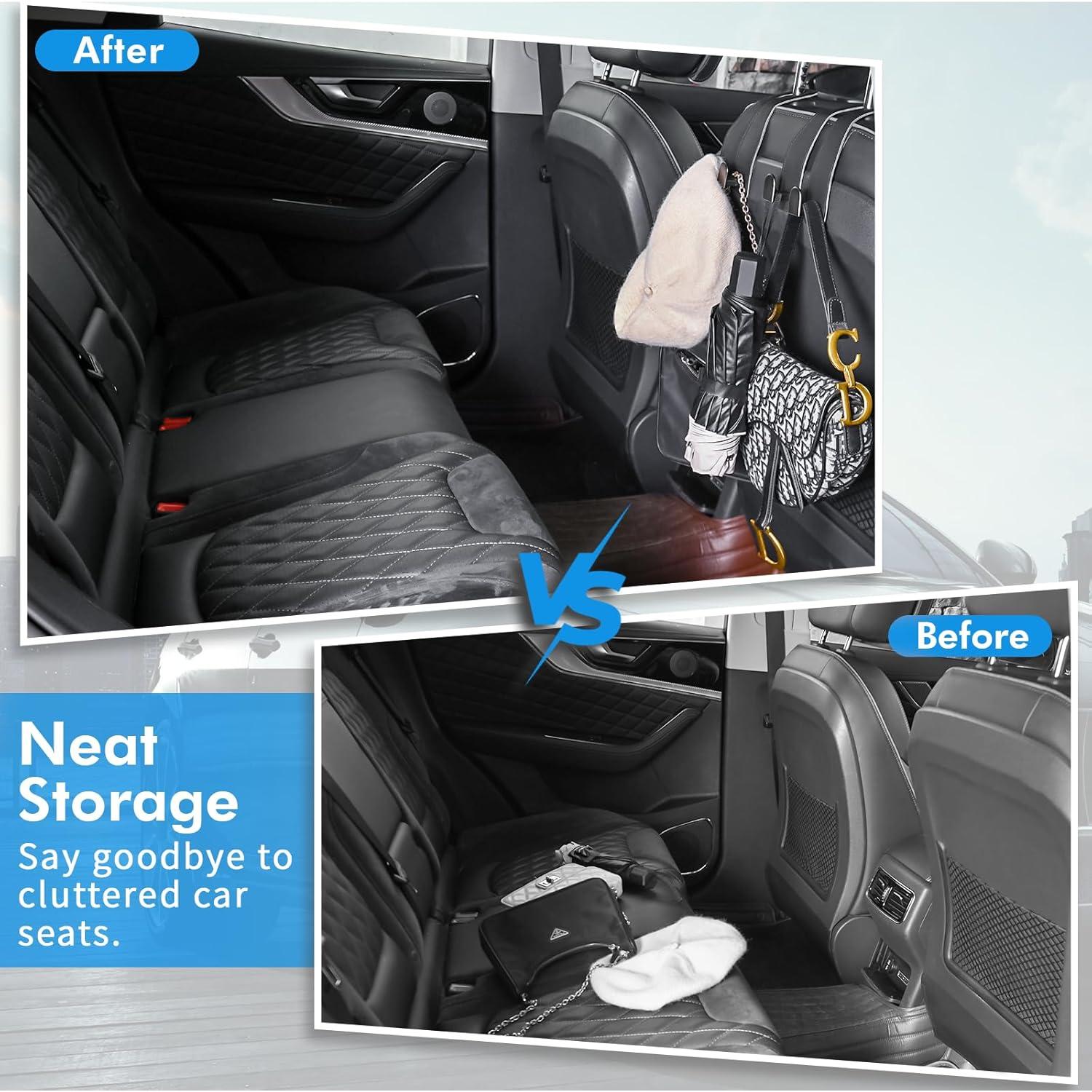 Ganchos para Reposacabezas LYOOLY - Organizador de Asiento Negro