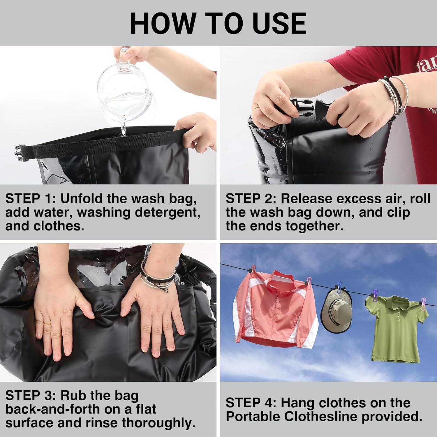 Bolsa de Lavado Portátil Tilcore - Lavadora Manual 21x18cm