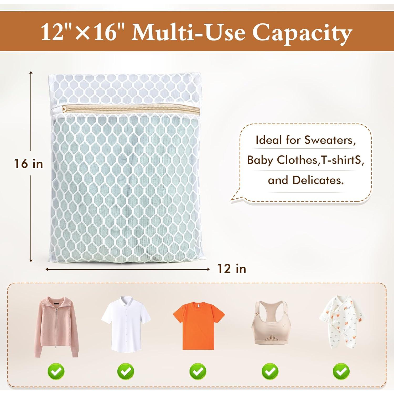 Bolsas de Lavandería de Malla Doble Capa KWULP 30.5x40.6cm 4 Piezas