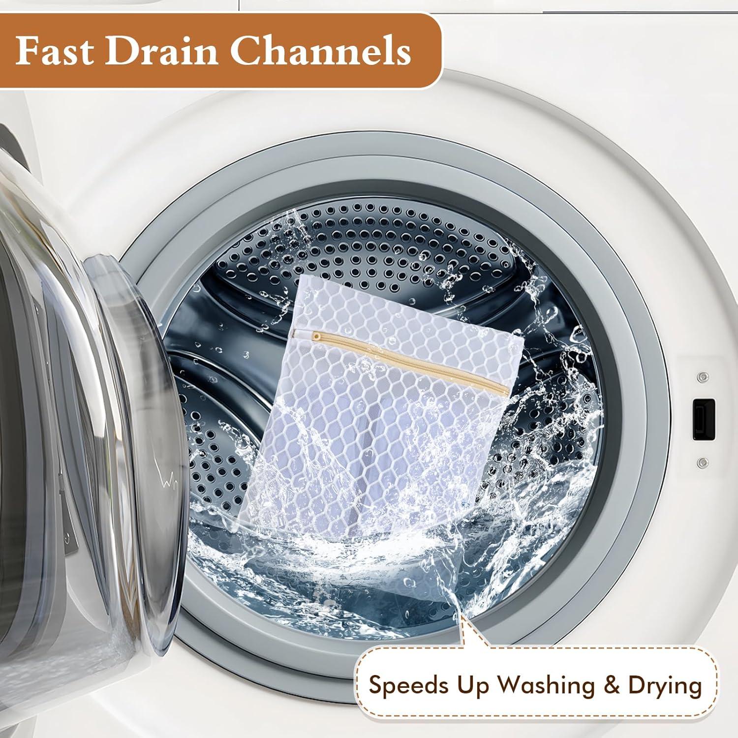 Bolsas de Lavandería de Malla Doble Capa KWULP 30.5x40.6cm 4 Piezas