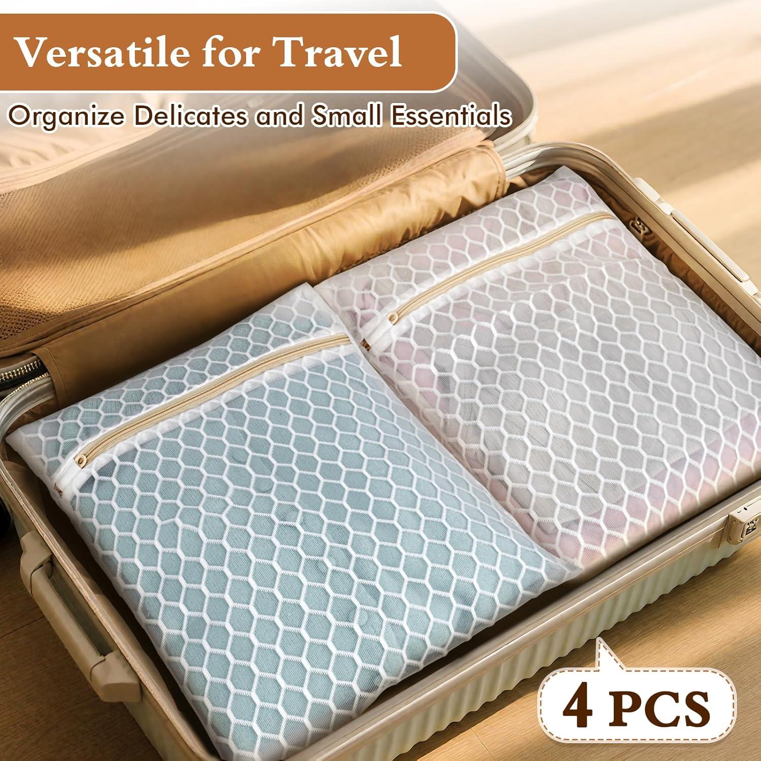 Bolsas de Lavandería de Malla Doble Capa KWULP 30.5x40.6cm 4 Piezas