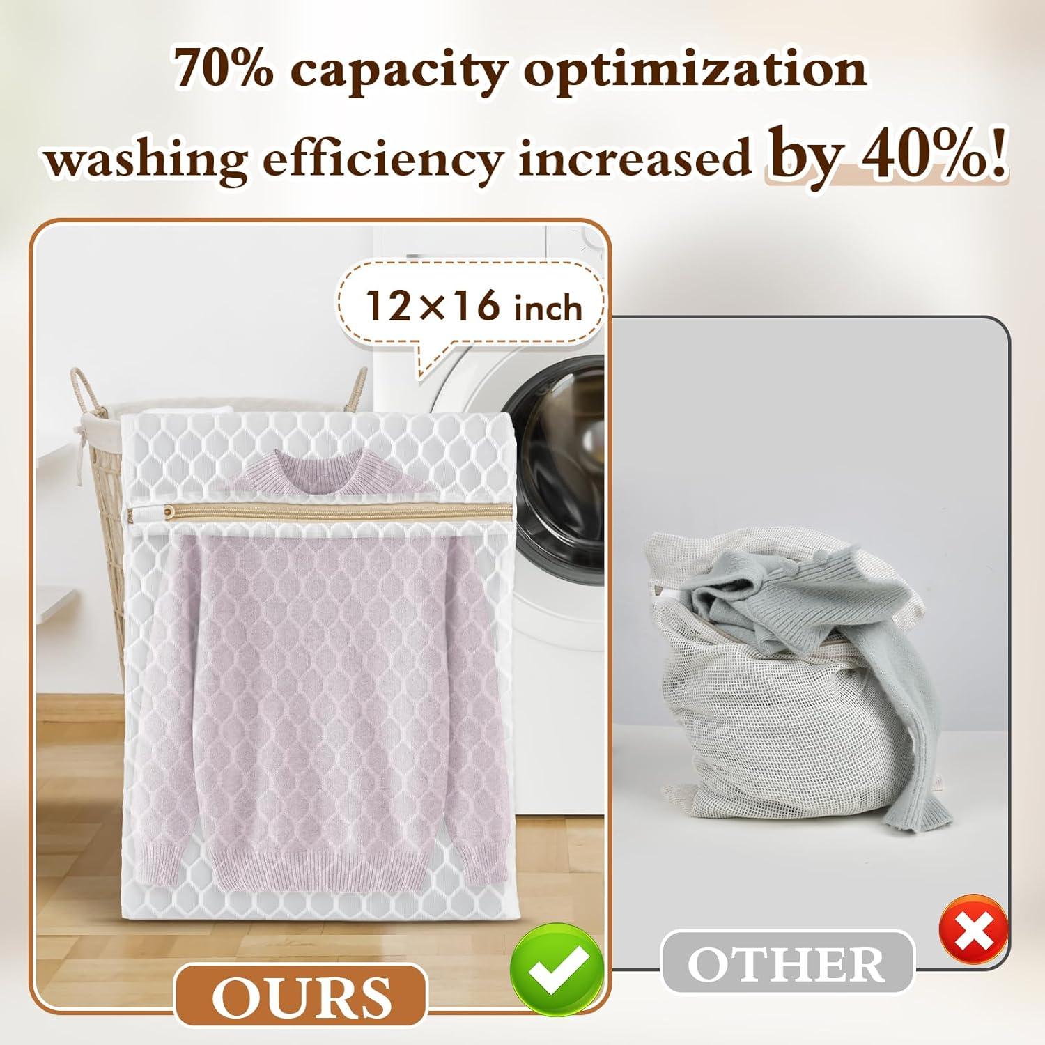 Bolsas de Lavandería de Malla Doble Capa KWULP 30.5x40.6cm 4 Piezas