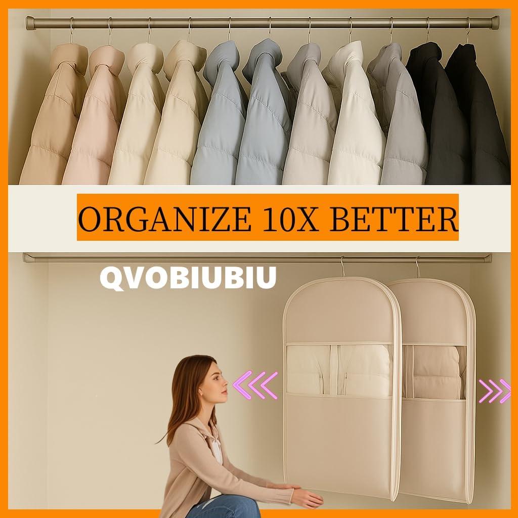 Bolsa Colgante Ahorra Espacio QVOBIUBIU 3PCS Beige