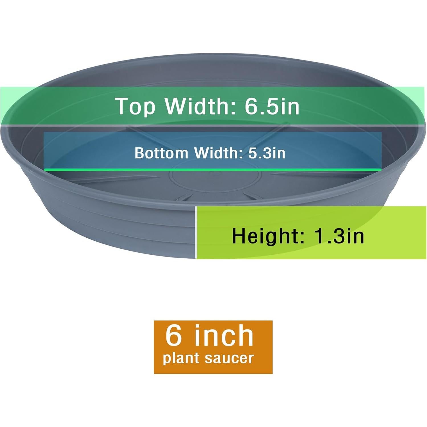 Plato para Plantas 15 cm Gris - 4 Paquetes, Bandejas de Riego