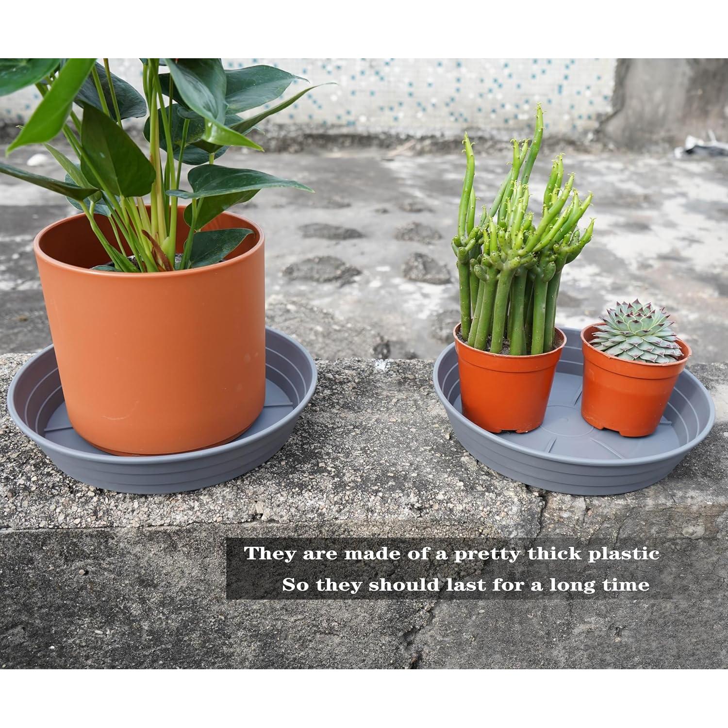 Plato para Plantas 15 cm Gris - 4 Paquetes, Bandejas de Riego
