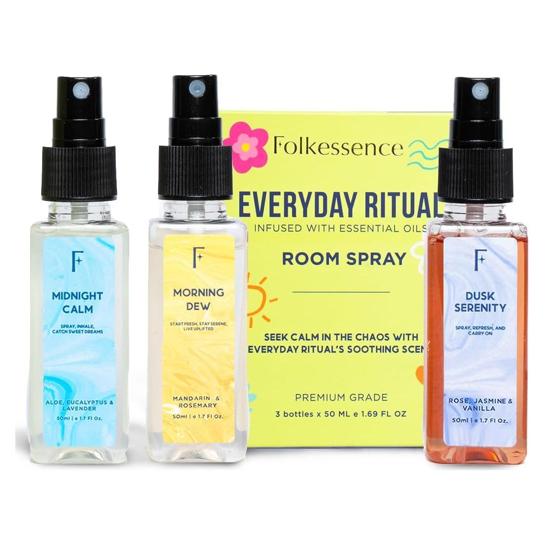 Folkulture Spray Ambientador para Baño - Set de 3 Aromas 150 ml