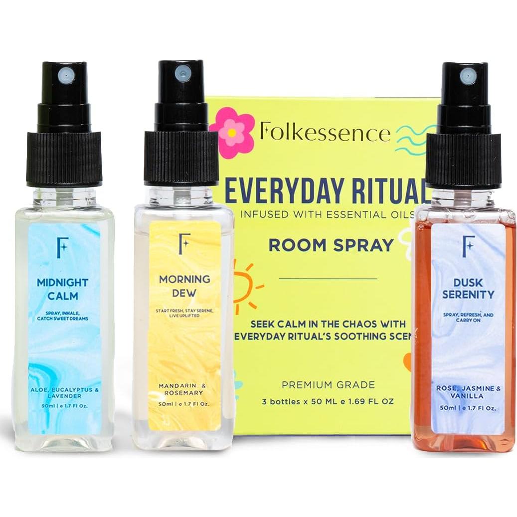Folkulture Spray Ambientador para Baño - Set de 3 Aromas 150 ml