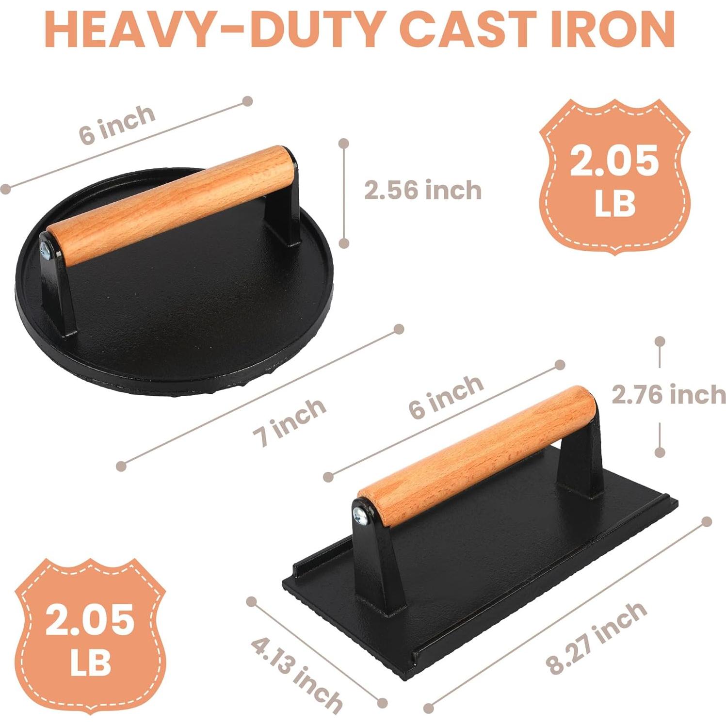 Prensa de Hamburguesas Hierro Fundido JENNY FRIDA 17.78 cm