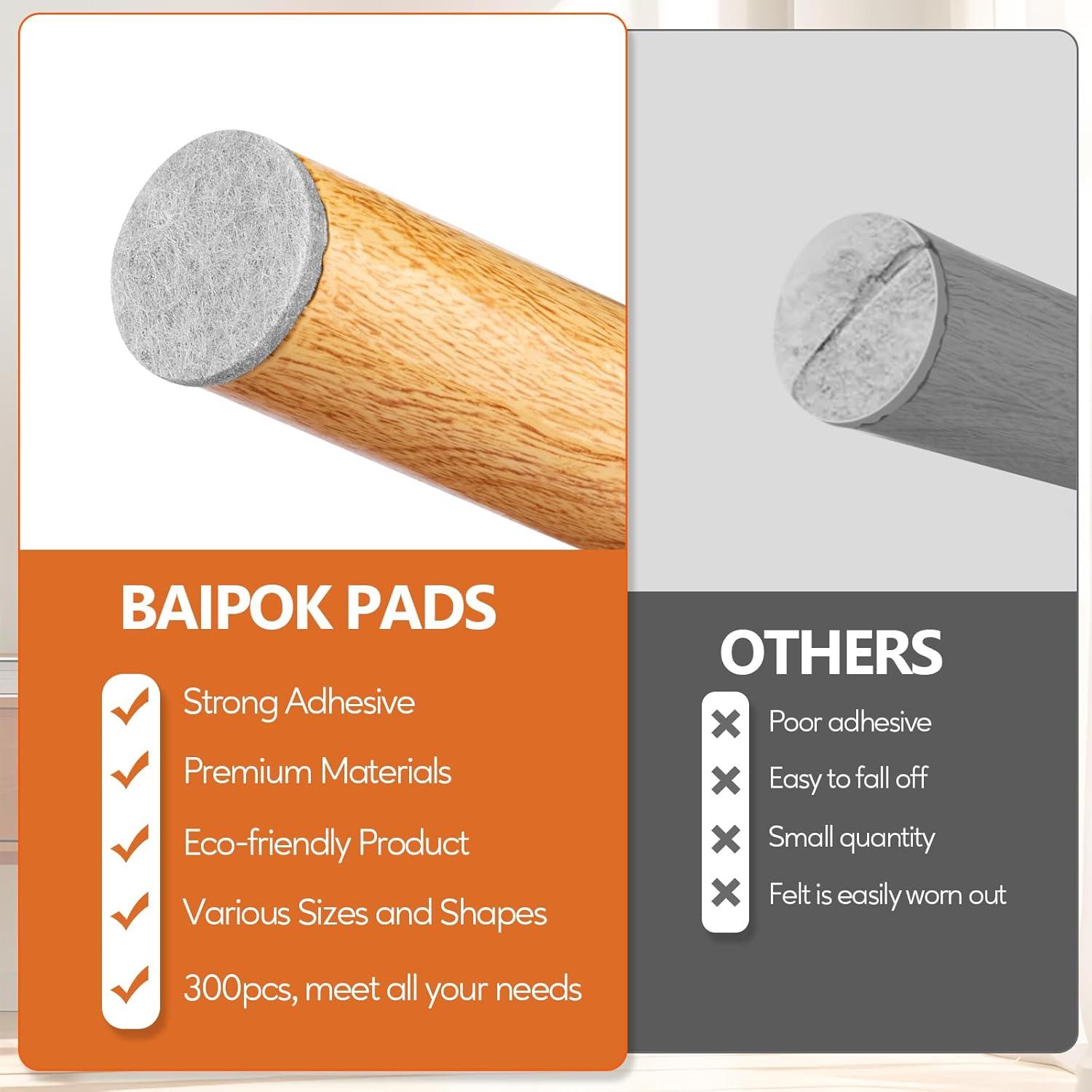 Almohadillas de Fieltro BAIPOK 300 Pcs Antirayaduras 3mm