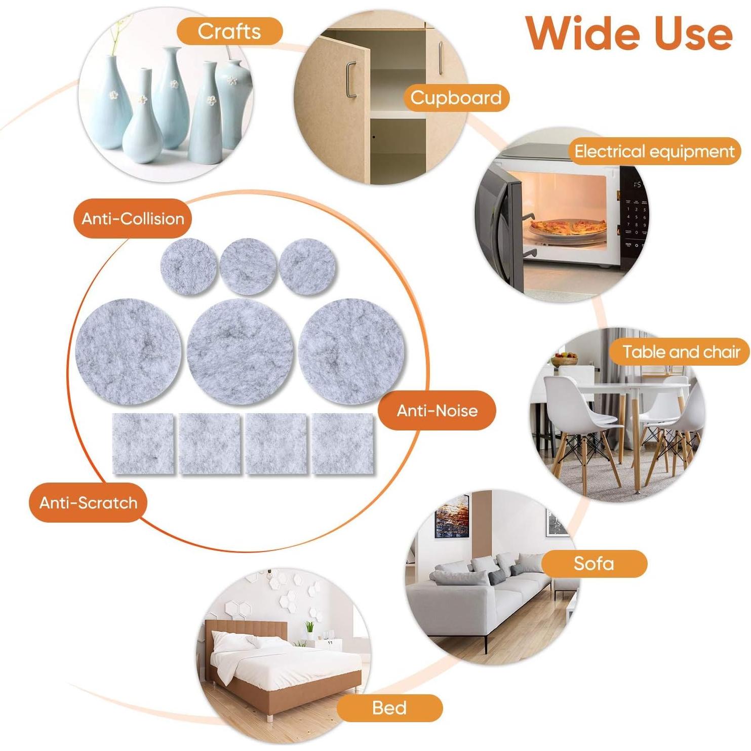 Almohadillas de Fieltro BAIPOK 300 Pcs Antirayaduras 3mm