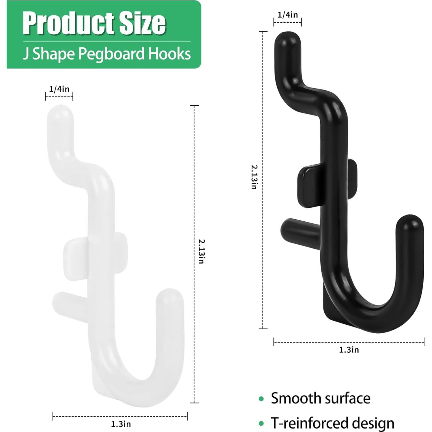 Ganchos de Plástico para Tablero Perforado Hogurity 100 Pcs