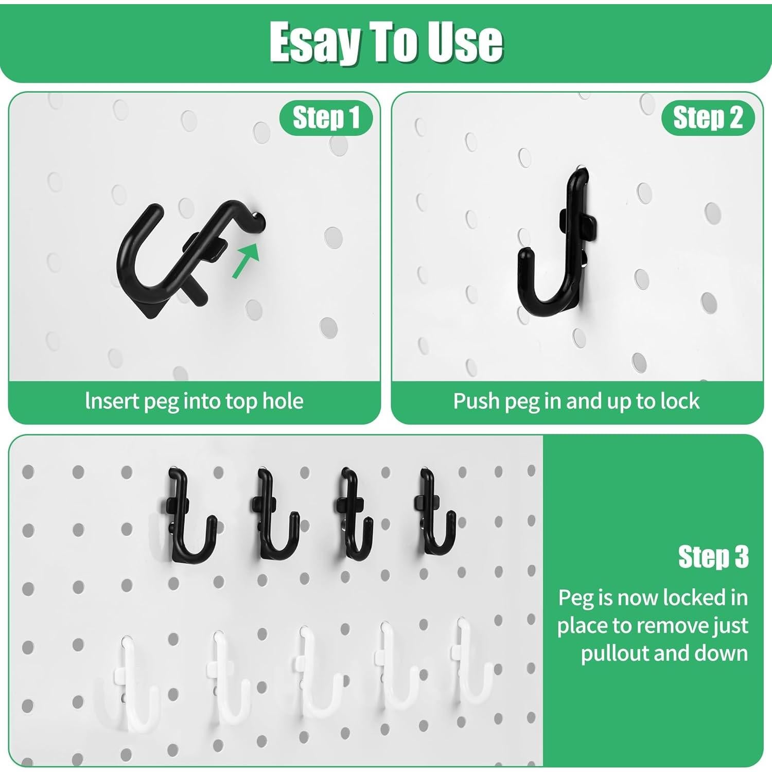 Ganchos de Plástico para Tablero Perforado Hogurity 100 Pcs