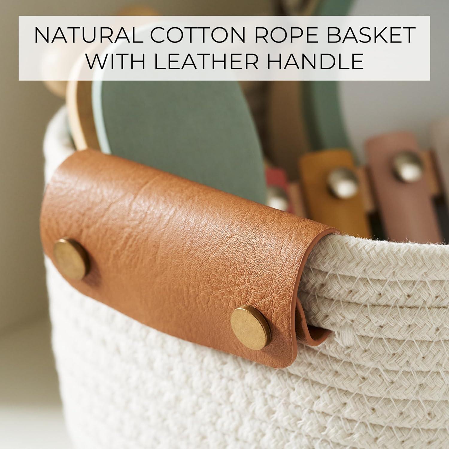 Conjunto de 5 Cestas de Almacenamiento ZICOTOs Beige Algodón