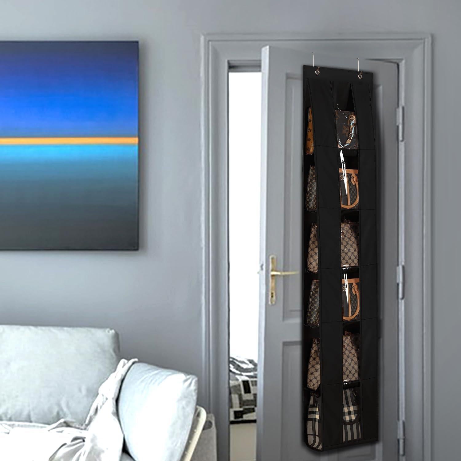 Organizador de Bolsos Sobre la Puerta Lirex, Negro, 169.5x32 cm